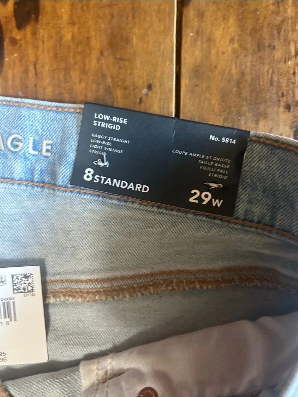 American Eagle Outfitters Light Blue Distressed Straight Leg Jeans